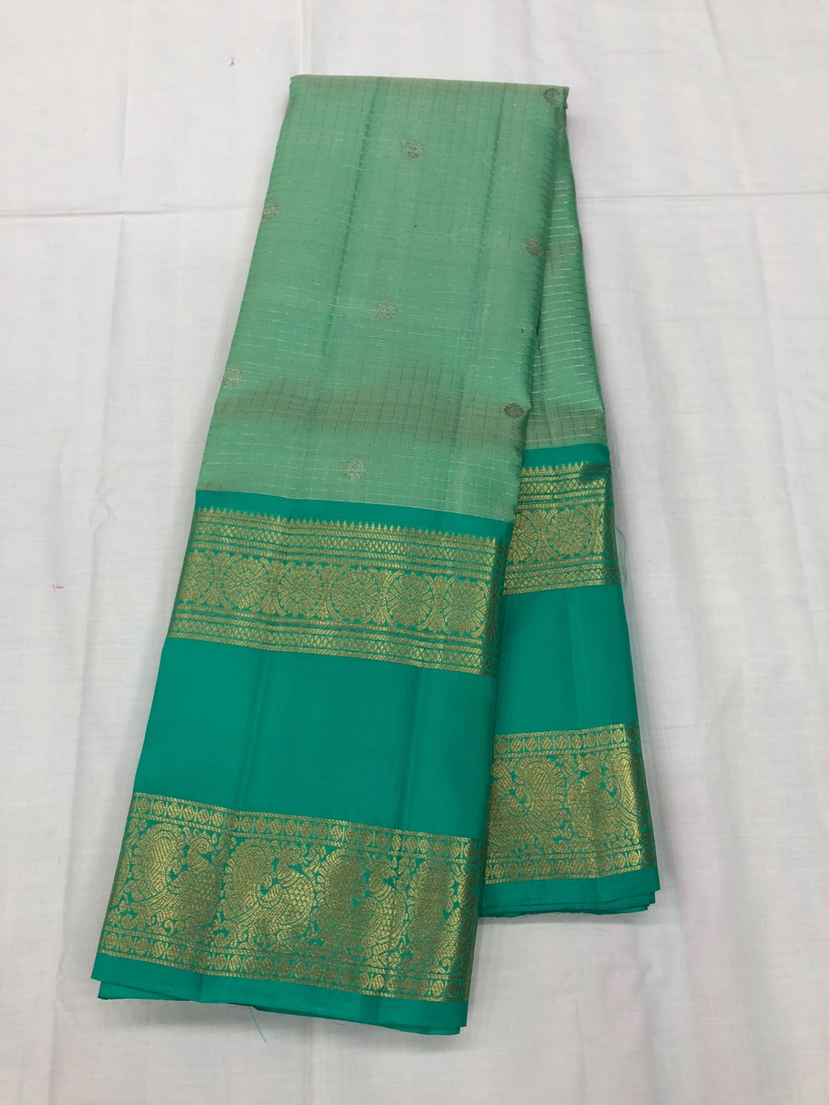50/50 Blend Mix Kanchipuram Silk Saree Bridal Indian Kanjivaram Sari SPK336