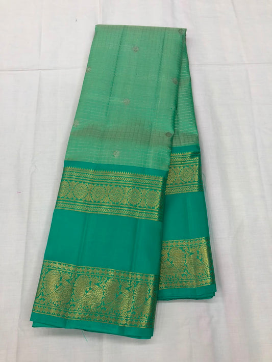 50/50 Blend Mix Kanchipuram Silk Saree Bridal Indian Kanjivaram Sari SPK336