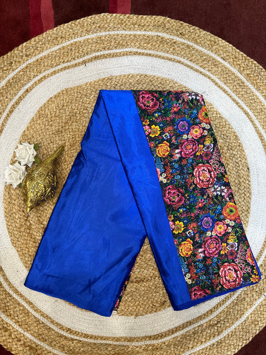 Fancy Party wear Satin Sari Indian Casual Royal Blue Saree S100