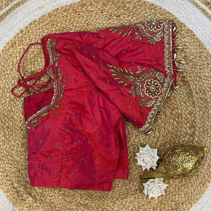 42” XL Size 12 size Aari Worked Sari Blouse Indian Saree Top Pink B231