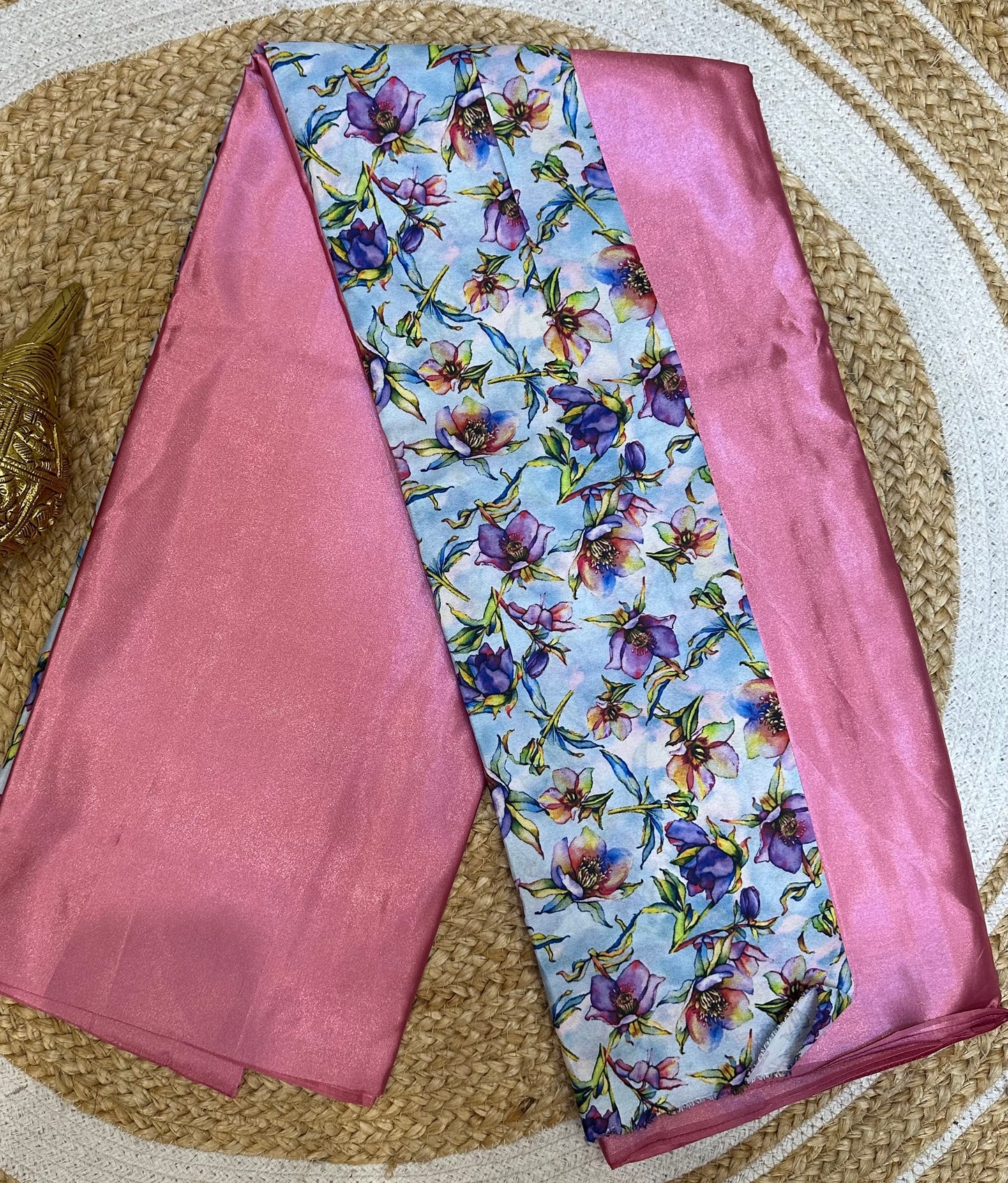 Fancy Party wear Satin Sari Indian Casual Pink Saree S101