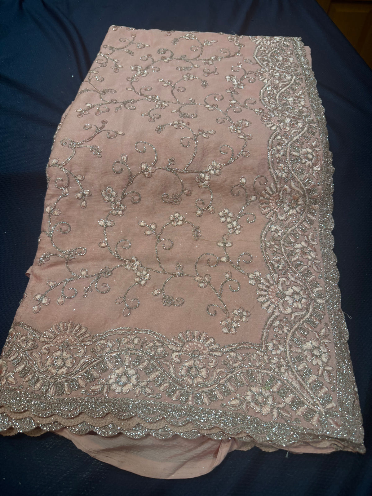 Sari Indian Bollywood Designer Party wear Peachy Pink Saree Z12 Col 3
