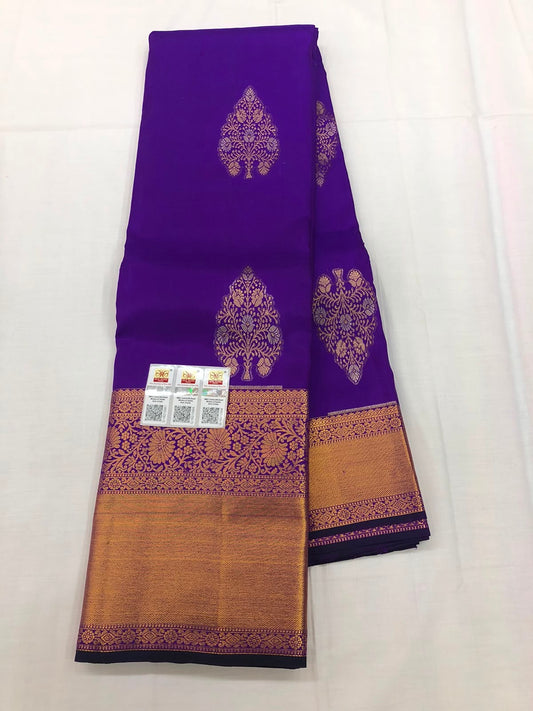 Kanchipuram Pure Silk Saree Bridal Indian Kanjivaram Sari SPK342