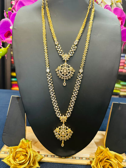 Forming Gold Temple Indian Necklace Addiyal Jewellery N43