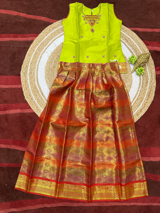 Indian Lehenga Pattu Pavadai Sattai Skirt Top G23