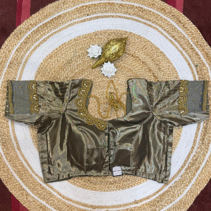 L42” XL Size 12 size Aari Worked Sari Blouse Indian Saree Top Antique Black B239