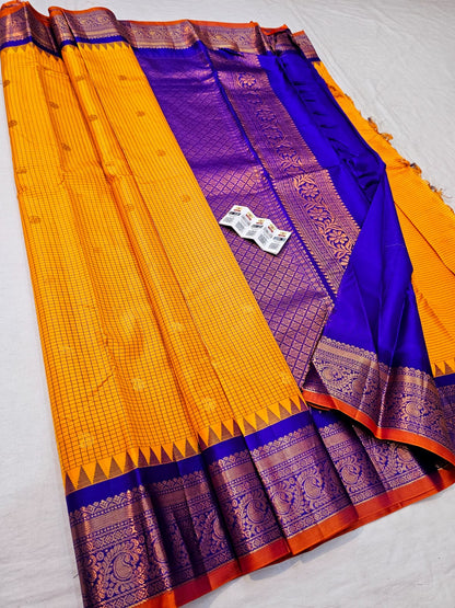 Kanchipuram Pure Silk Saree Bridal Indian Kanjivaram Sari SPK312