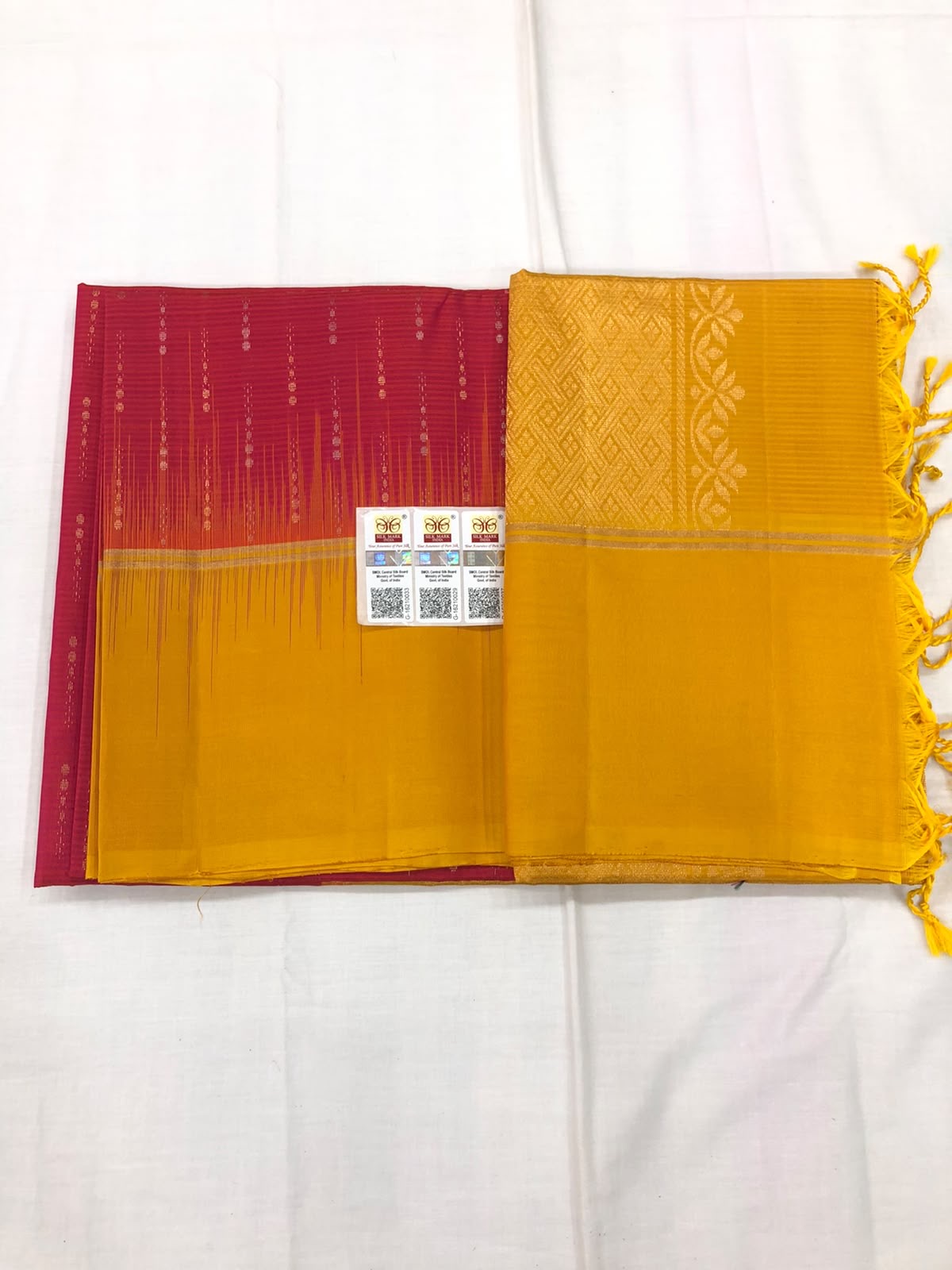 Kanchipuram Pattu Soft Silk Indian Saree Pure Silk Sari Yellow| SS30