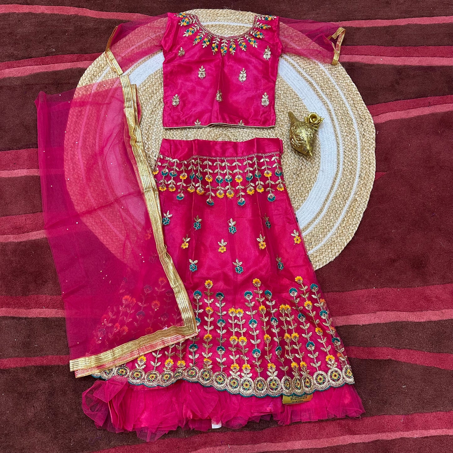 32” Size Age 7 to 9 Indian Lehenga Pavadai Sattai Skirt Top G80 Col 1