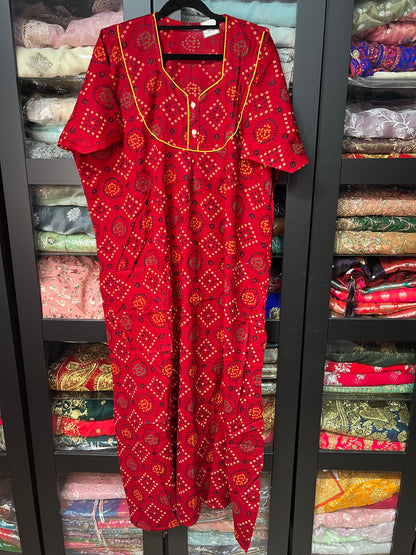Free size Indian Cotton Nighty Nightgown NI29