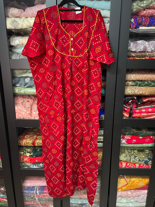 Free size Indian Cotton Nighty Nightgown NI29