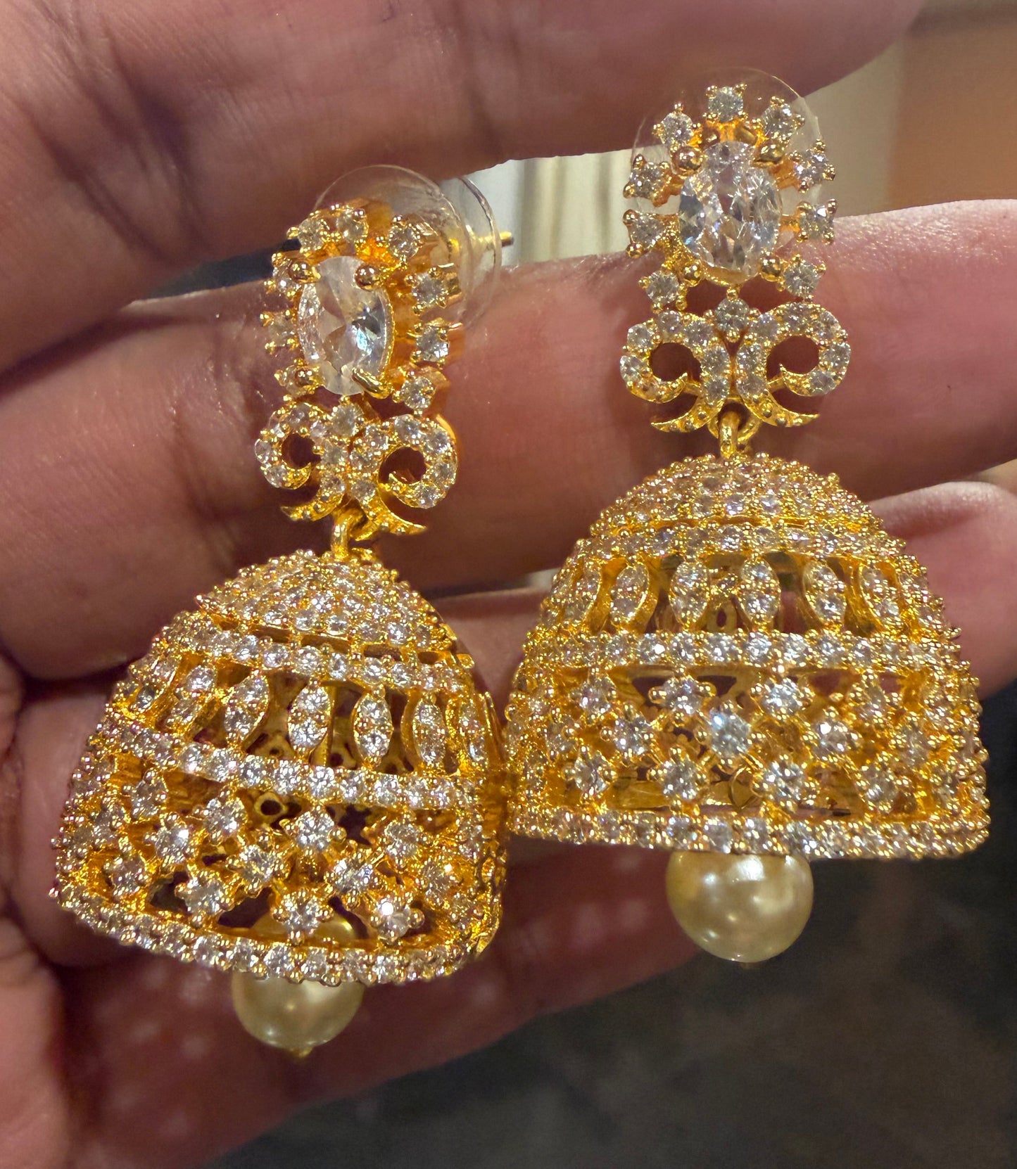 Jumka Gimikki AD Indian Earrings Stylish Indian Jewellery E19