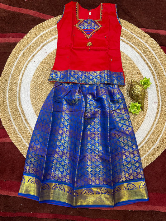 Indian Lehenga Pattu Pavadai Sattai Skirt Top G24