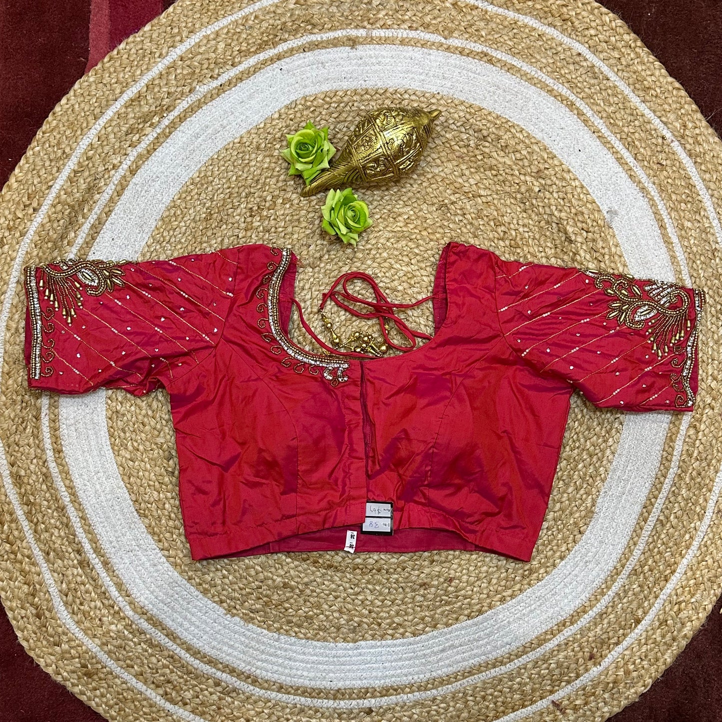 38” M Size 8 Aari Worked Sari Blouse Indian Saree Top Hot Pink B274