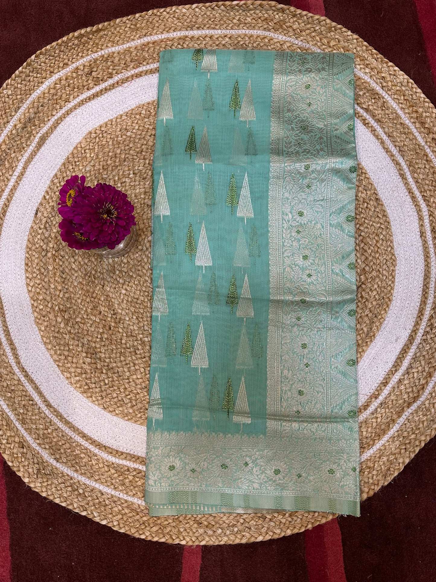 Aqua Green Casual Sari Indian Saree S33