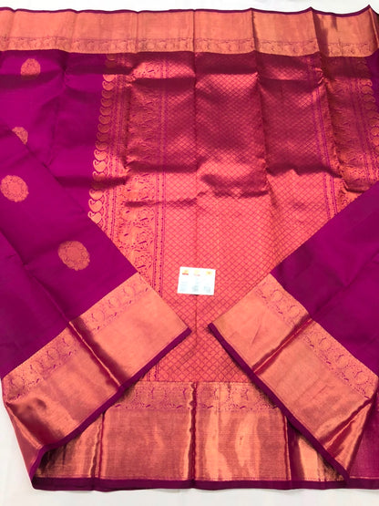 Kanchipuram Pure Silk Saree Bridal Indian Kanjivaram Sari SPK343