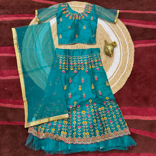 32” Size Age 7 to 9 Indian Lehenga Pavadai Sattai Skirt Top G80 Col 5