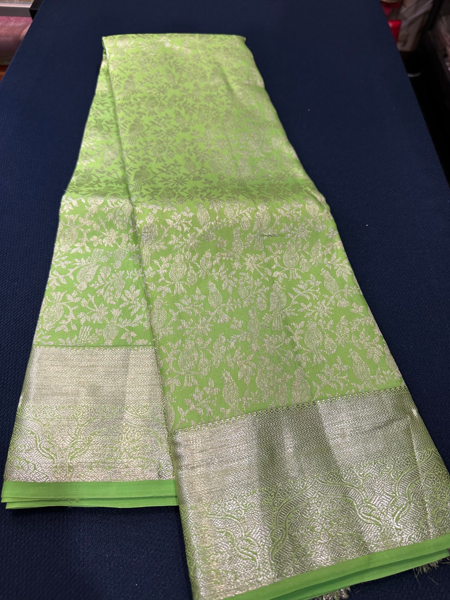 Kanchipuram Pure Silk Saree Light Green Kanjivaram Sari| SPK092