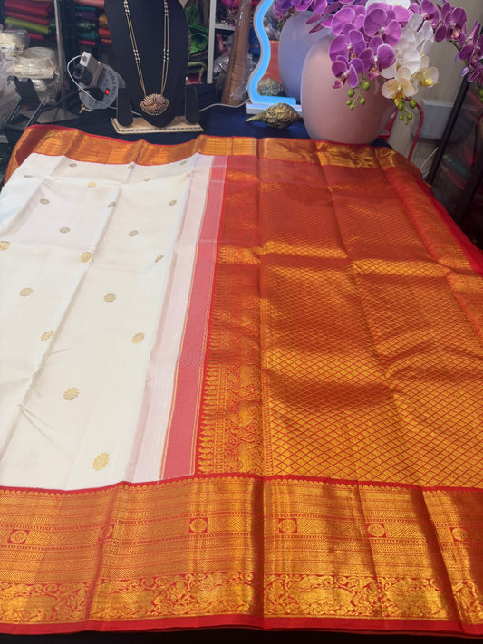 2g Gold Korvai Kanchipuram Pure Silk Saree Kanjivaram Sari| SPK202