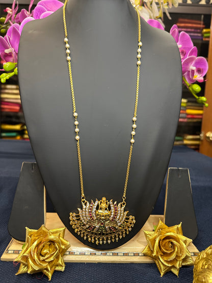 Impon Indian Necklace Ruby Pathakkam Haram N34