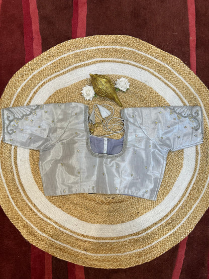 50” Size 20 Aari hand Worked Sari Blouse Indian Saree Top Choli Silk B47