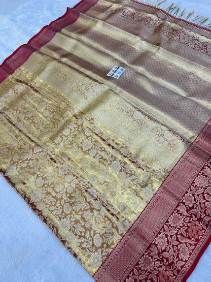 Bridal Tissue Kanchipuram Pure Silk Saree Kanjivaram Sari SPK471
