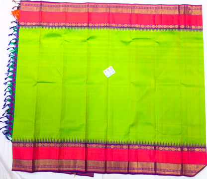 Retta Petta Kanchipuram Pure Silk Saree Bridal Kanjivaram Sari SPK294