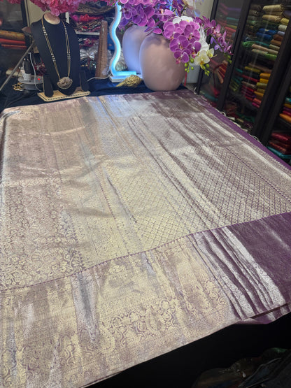 Kanchipuram Pure Silk Saree Bridal Tissue Kanjivaram Sari  SPK203