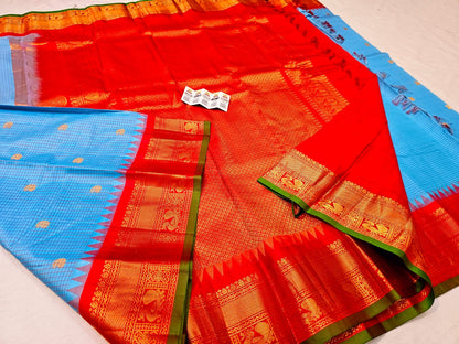 Kanchipuram Pure Silk Saree Bridal Indian Kanjivaram Sari SPK302