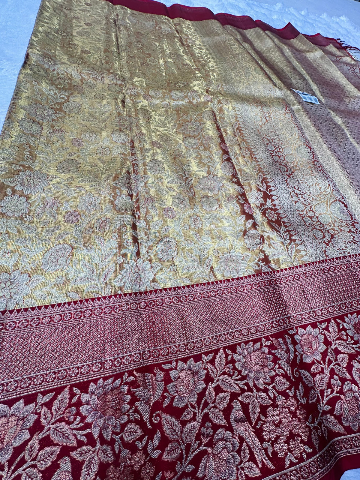 Bridal Tissue Kanchipuram Pure Silk Saree Kanjivaram Sari SPK471