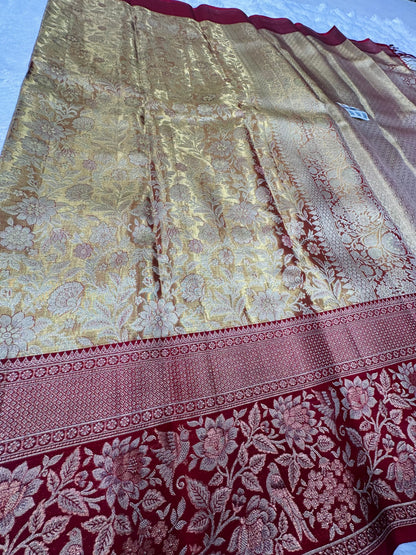 Bridal Tissue Kanchipuram Pure Silk Saree Kanjivaram Sari SPK471
