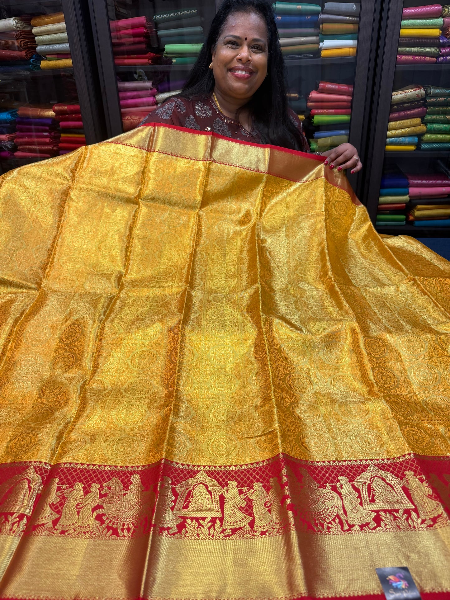 Kanchipuram Pure Silk Saree Indian Kanjivaram Bridal Sari SPK423