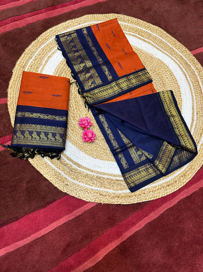 Kalyani Silk Cotton Traditional Sari South Indian Saree S140
