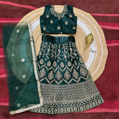 28” Size Age 6 Blue Indian Lehenga Pavadai Sattai Skirt Top G76 Col 2
