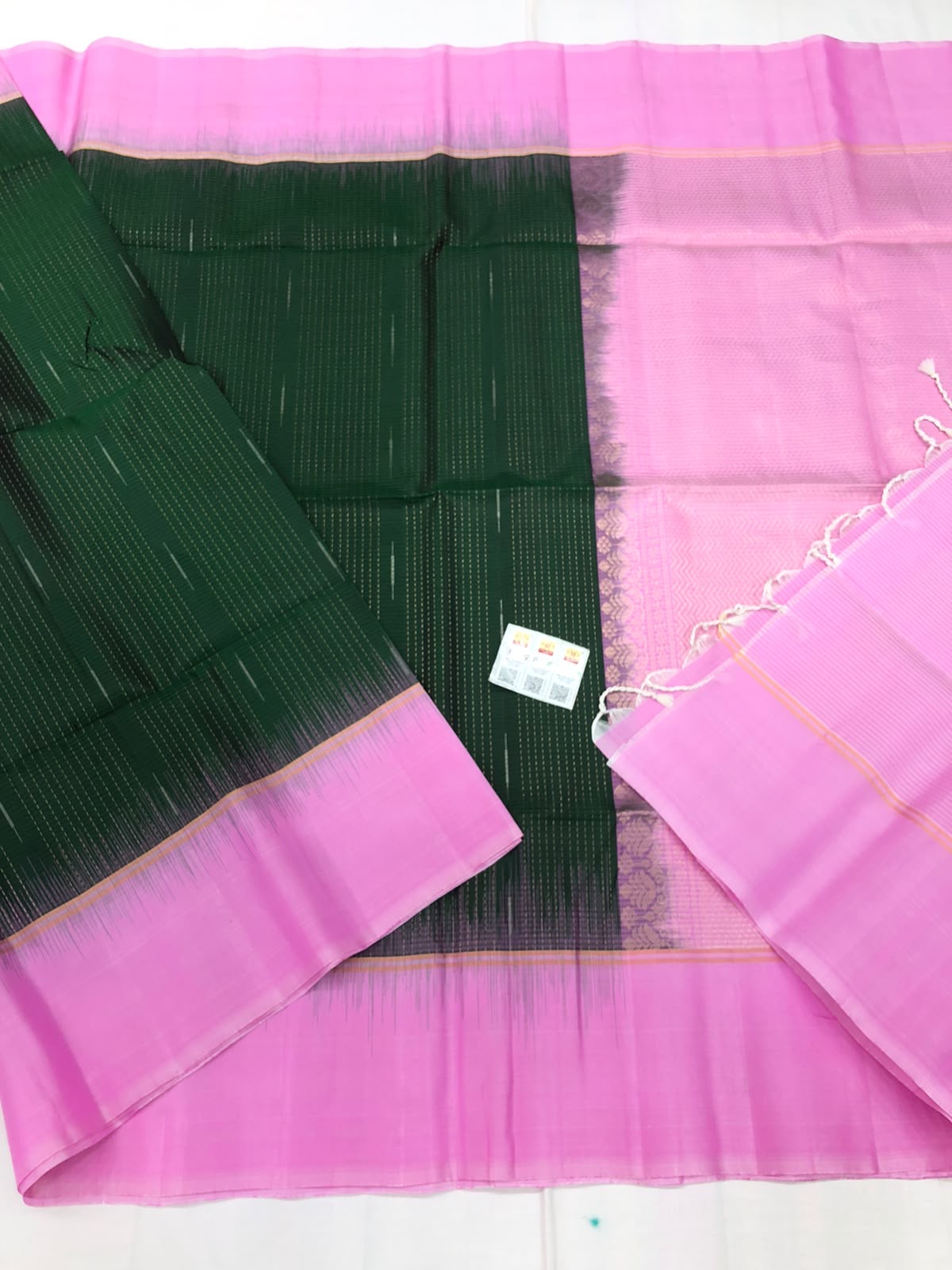 Kanchipuram Pattu Soft Silk Indian Saree Pure Silk Sari Green SS32
