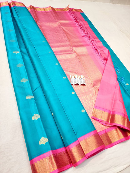 Korvai Kanchipuram Pure Silk Saree Handloom Kanjivaram Sari| SPK184