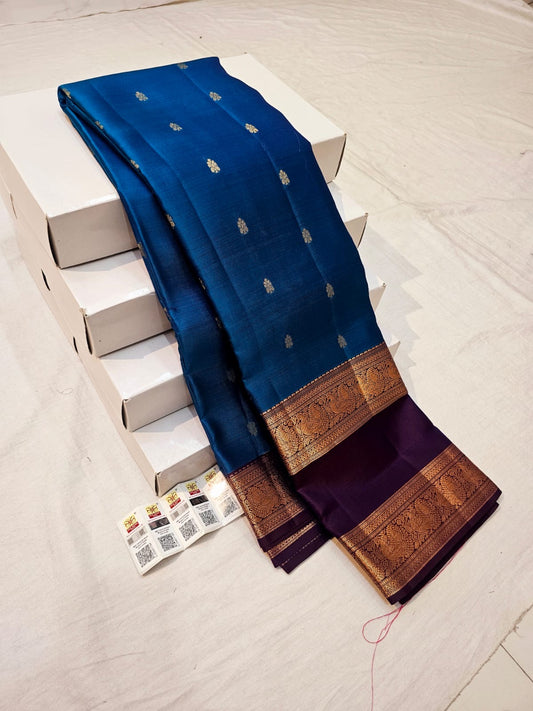 Kanchipuram Pure Silk Saree Bridal Indian Kanjivaram Sari SPK309