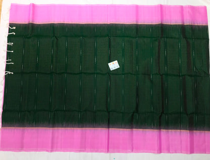 Kanchipuram Pattu Soft Silk Indian Saree Pure Silk Sari Green SS32