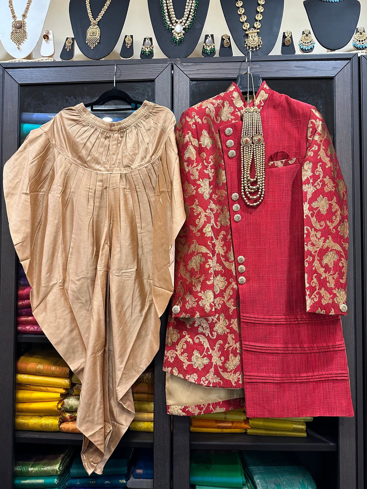 36” Small size Men’s Kurta Indian Maroon Sherwani Bollywood outfit M5