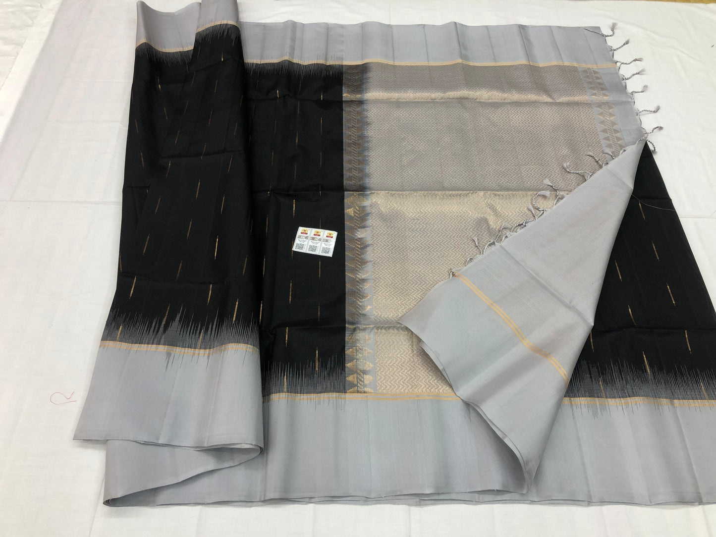 Kanchipuram Pattu Soft Silk Saree Pure Silk Sari Black | SS17