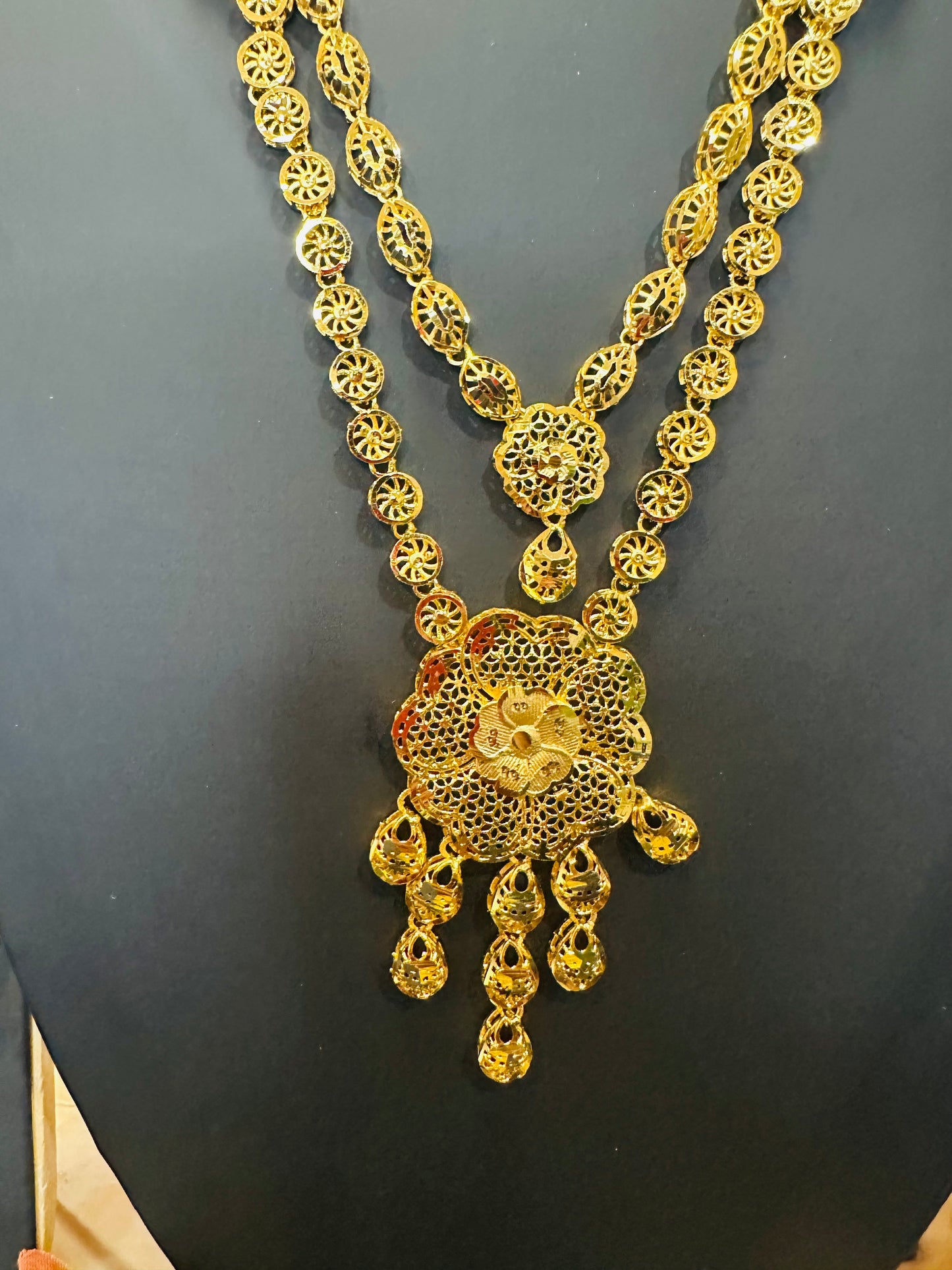 Forming Gold Indian Necklace Haram Jewellery N52