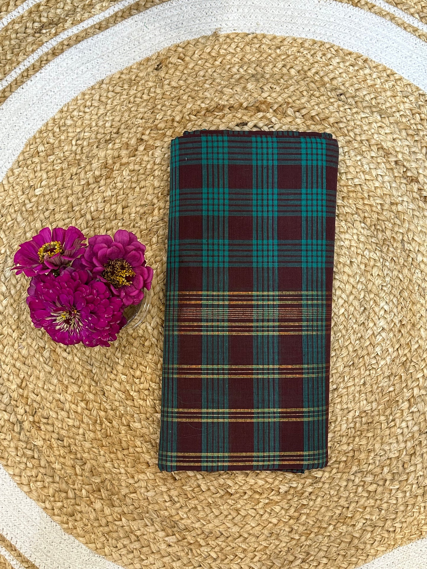 Sungudi Cotton Sari checked Indian Saree S64