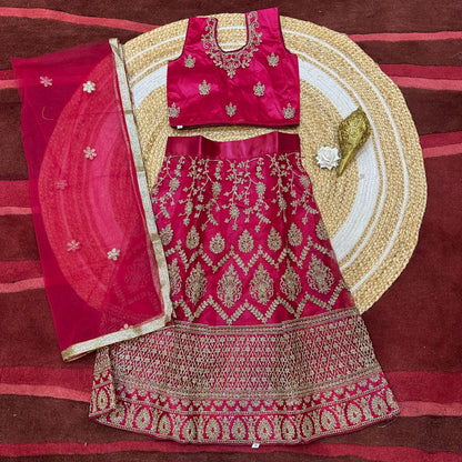 28” Size Age 6 Blue Indian Lehenga Pavadai Sattai Skirt Top G76 Col 2