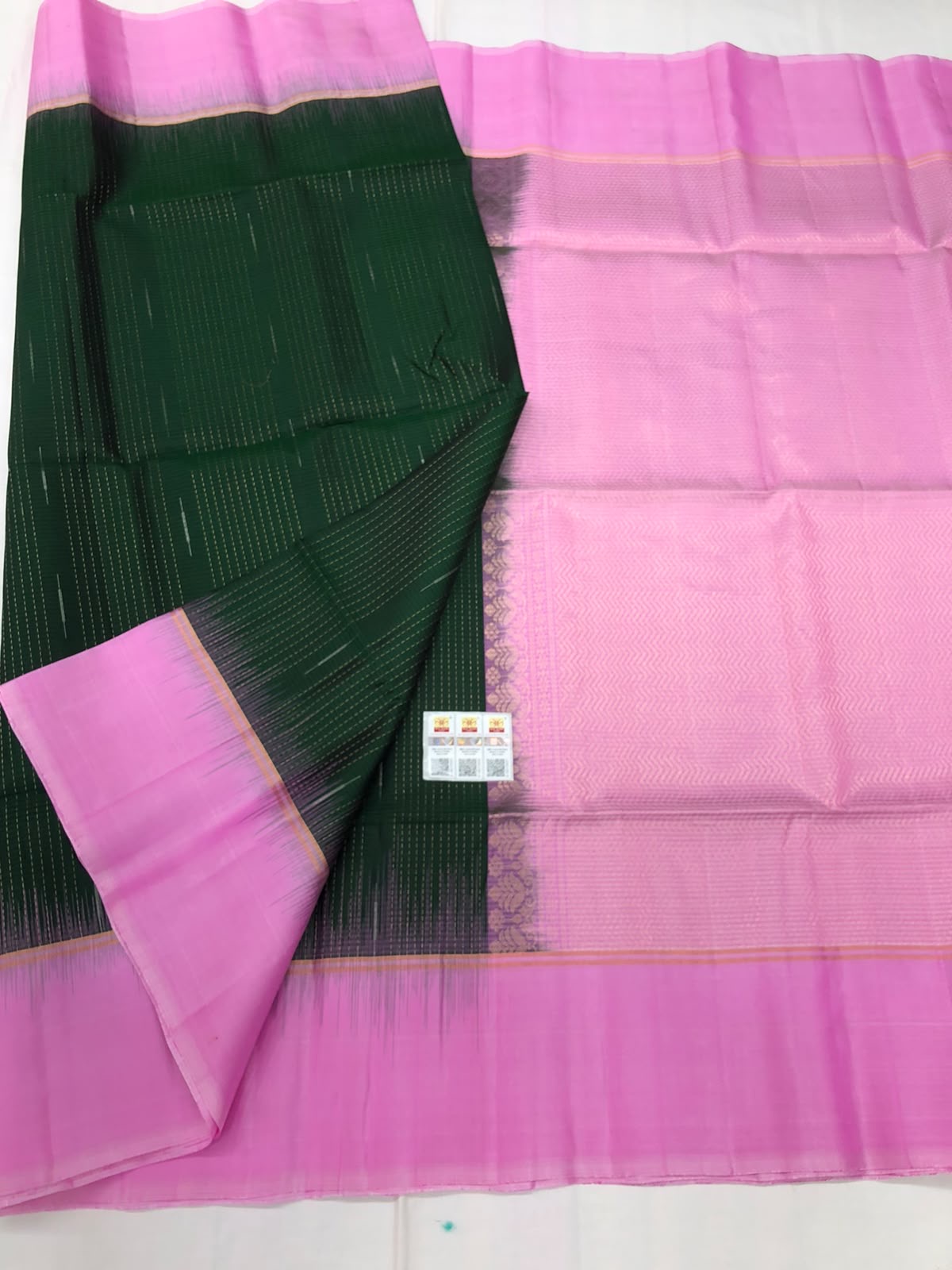 Kanchipuram Pattu Soft Silk Indian Saree Pure Silk Sari Green SS32