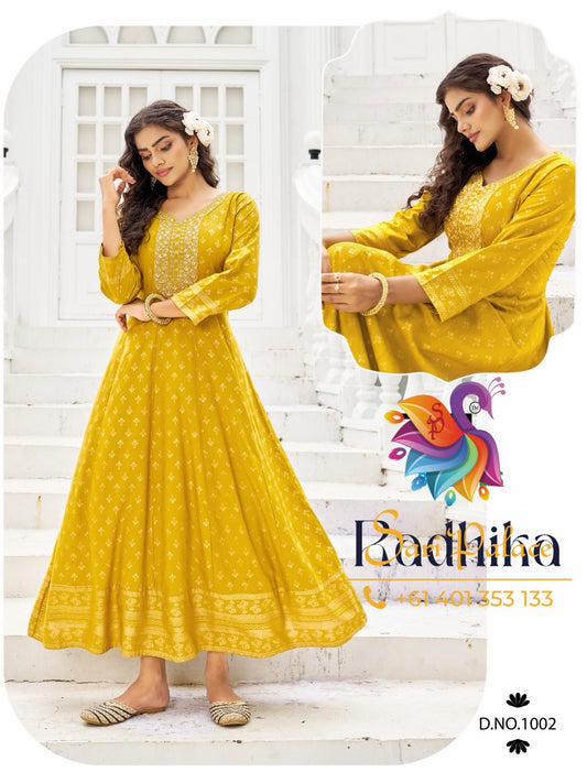 Indian Ladies White/ Cream Rayon Kurti Dress SS31