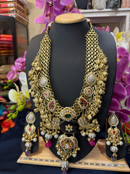 Handmade Brass Necklace with Silver polish Indian Tribal Multi Jewellery N96
