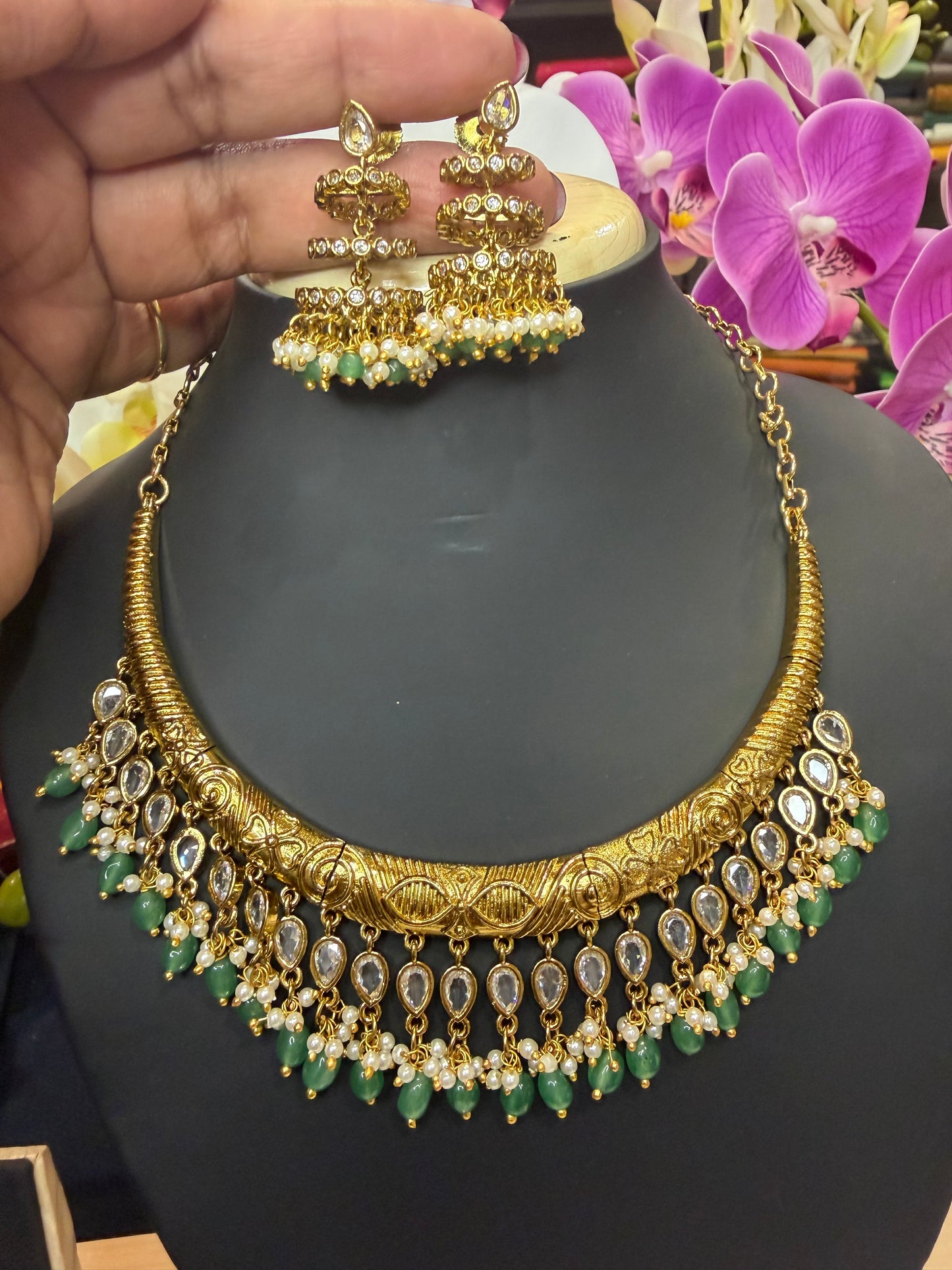 Premium Quality Indian Necklace & Earrings set Jewellery Set N102