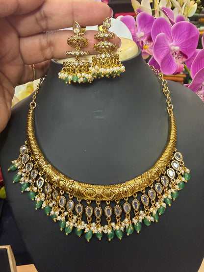 Premium Quality Indian Necklace & Earrings set Jewellery Set N102