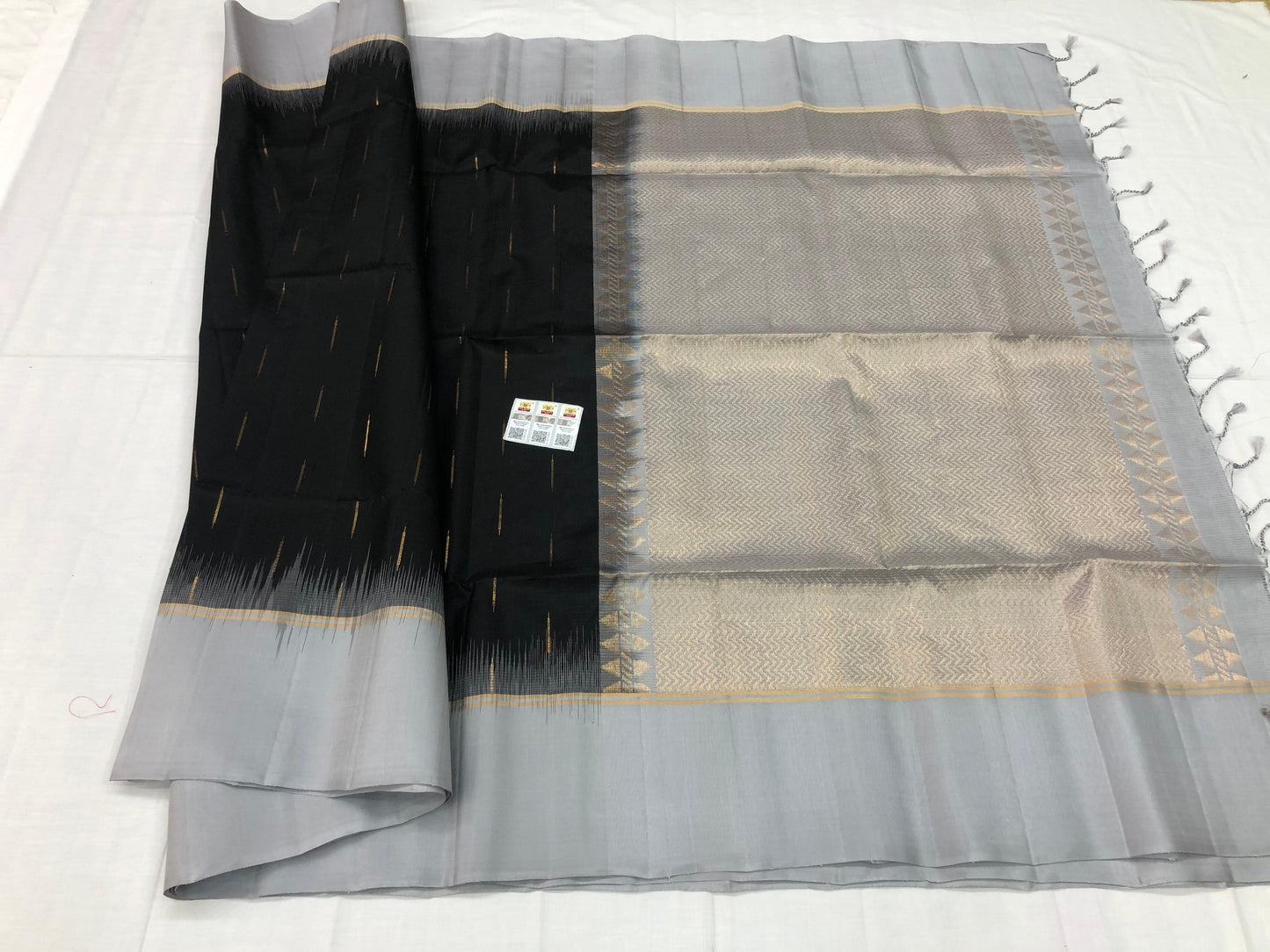 Kanchipuram Pattu Soft Silk Saree Pure Silk Sari Black | SS17