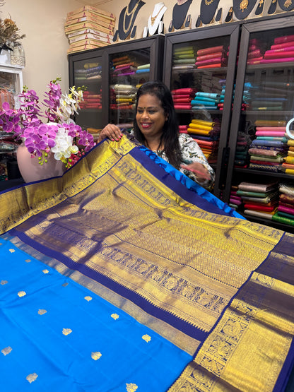 1g Gold Korvai Kanchipuram Pure Silk Saree Kanjivaram Sari SPK207